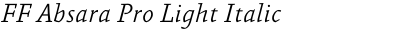 FF Absara Pro Light Italic